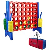 Giant 4 in a Row Connect Game + Storage Carry Bag - 4'-Feet Wide X 3.5'-Feet Tall - Oversized Jumbo Sized Entertainment for Outdoor/Indoor Play for Kids & Adults - Durable Waterproof - 2022 Version